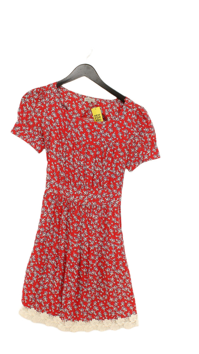 Pearl Lowe Women's Midi Dress UK 8 Red 100% Viscose