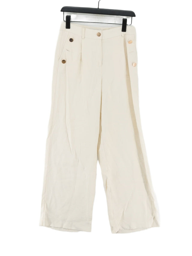 B.Young Women's Suit Trousers UK 10 Cream Viscose with Polyester