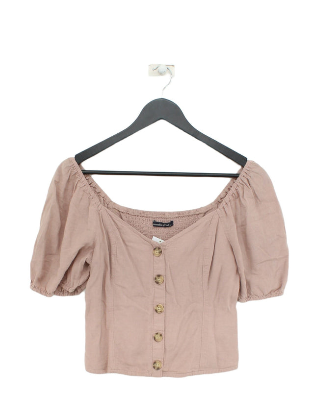 Abercrombie & Fitch Women's Top S Pink Linen with Viscose