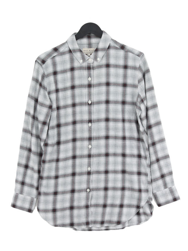 Jack Wills Women's Shirt UK 8 Grey 100% Cotton