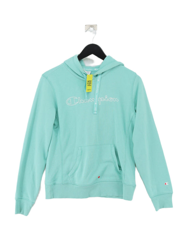 Champion Women's Hoodie M Green Cotton with Polyester