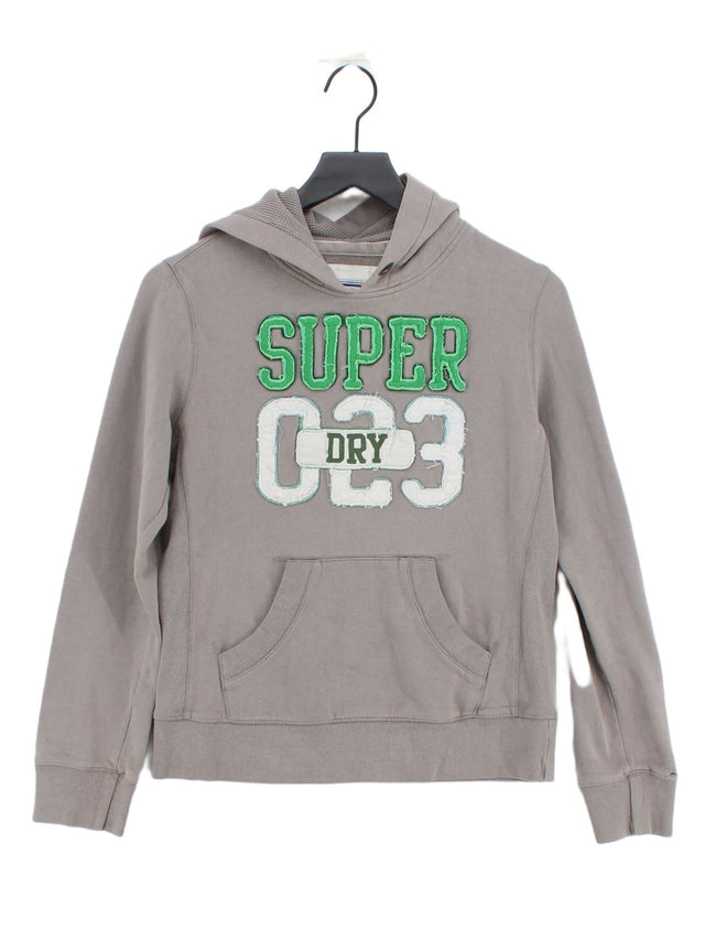 Superdry Women's Hoodie L Grey Cotton with Polyester