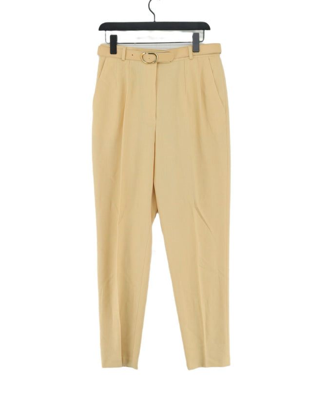 Bianca Women's Suit Trousers UK 14 Yellow Polyester with Elastane, Wool