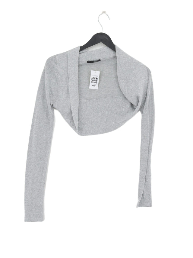 Jane Norman Women's Cardigan UK 10 Silver Viscose with Other, Polyester