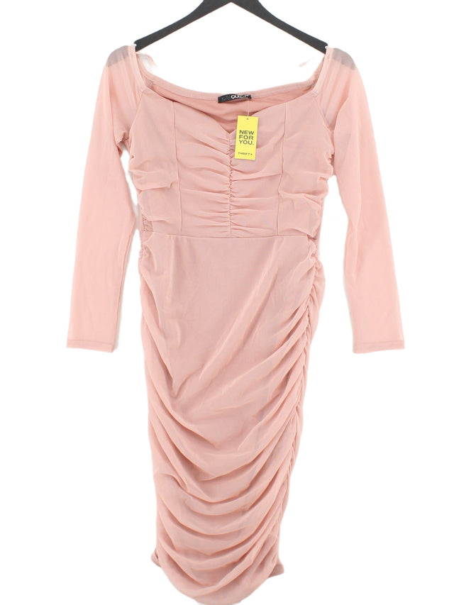 Quiz Women's Midi Dress UK 10 Pink Polyester with Elastane
