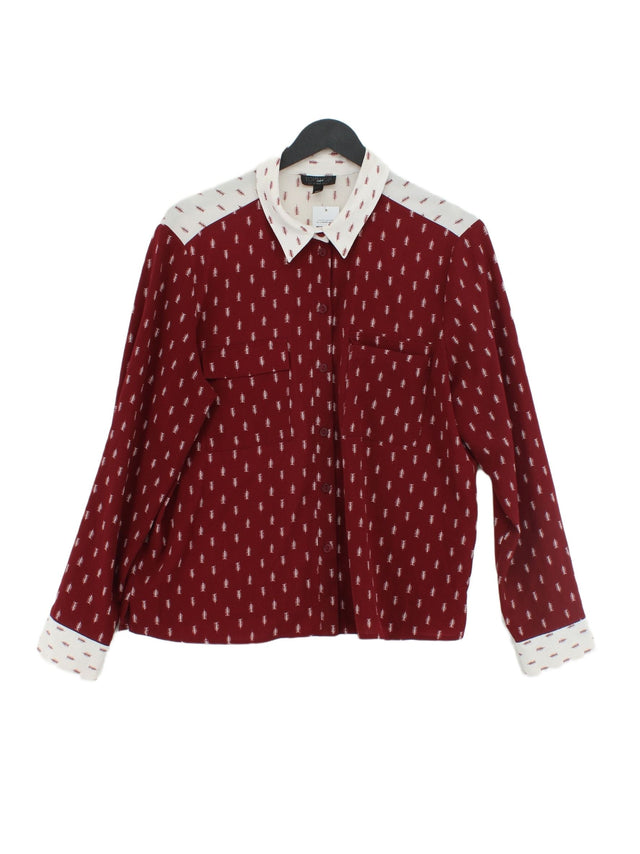 Topshop Women's Blouse UK 12 Red 100% Polyester