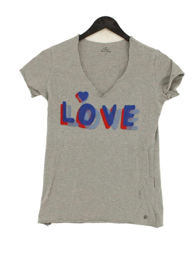 Replay Women's T-Shirt S Grey 100% Other
