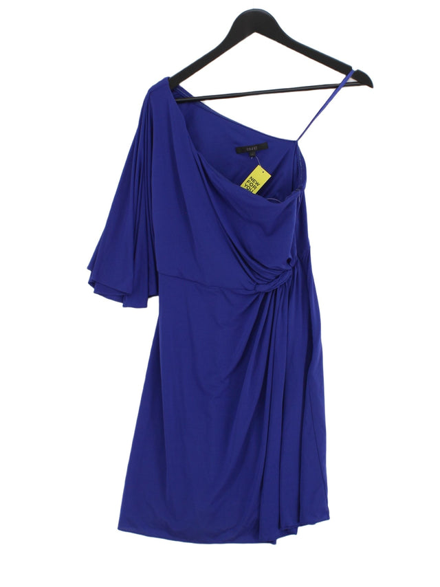 Coast Women's Midi Dress UK 10 Blue Other with Elastane, Polyamide, Polyester