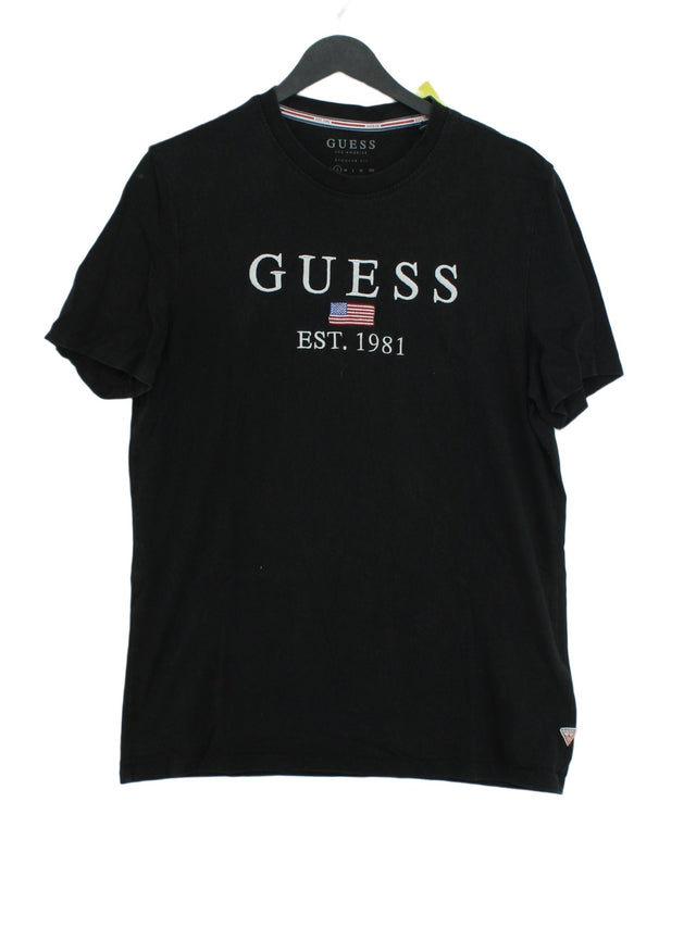 Guess Men's T-Shirt S Black 100% Cotton