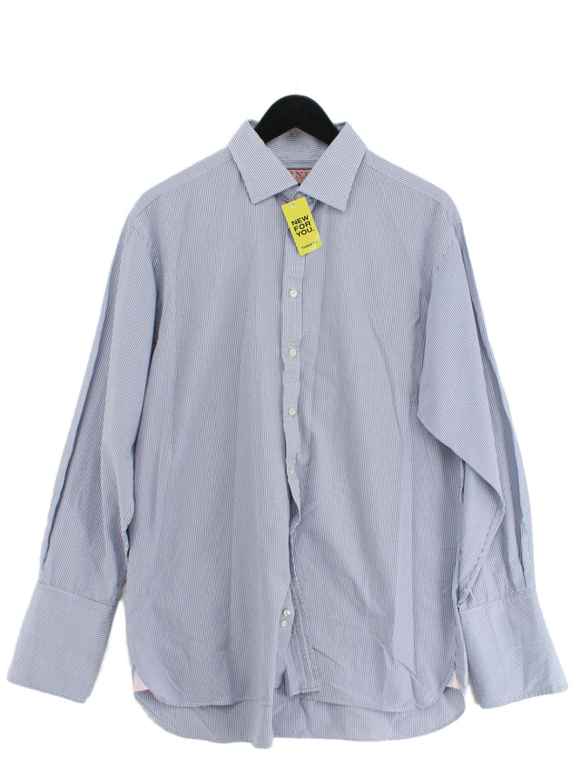 Thomas Pink Men's Shirt Chest: 43 in Blue 100% Cotton