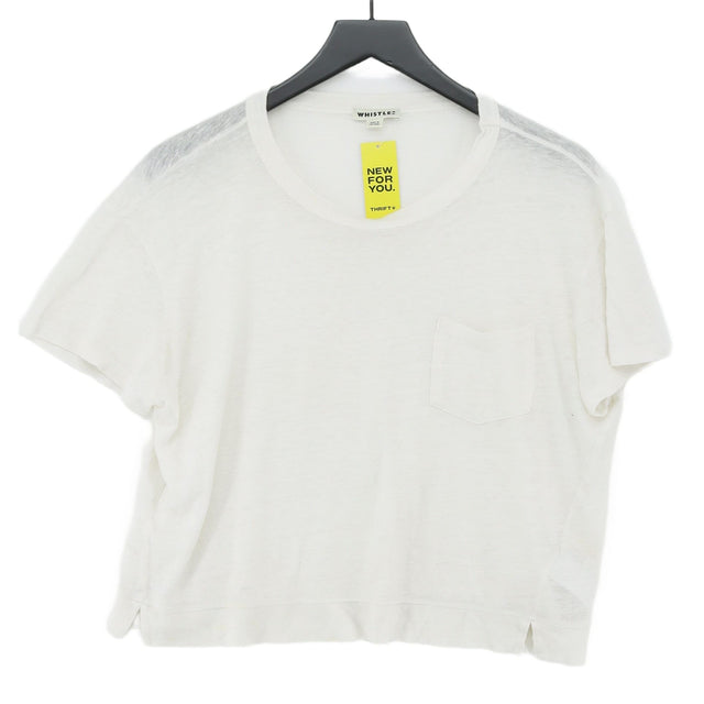 Whistles Women's T-Shirt M White 100% Linen