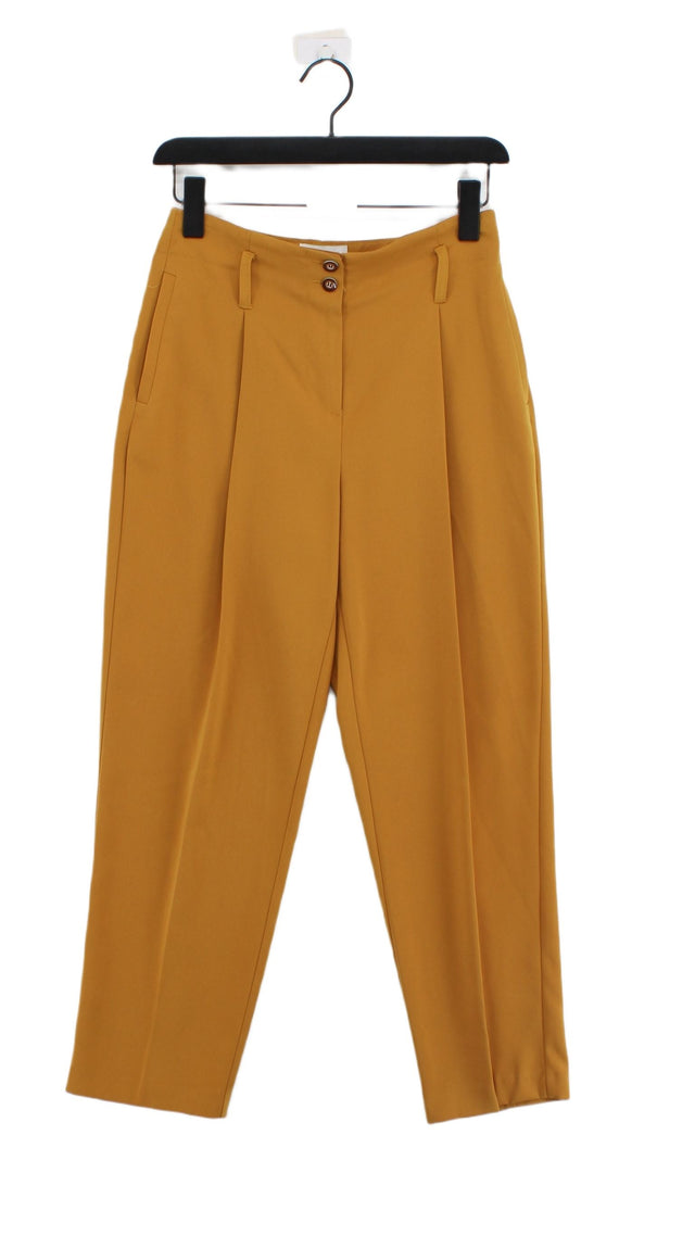 Topshop Women's Suit Trousers UK 8 Yellow 100% Polyester
