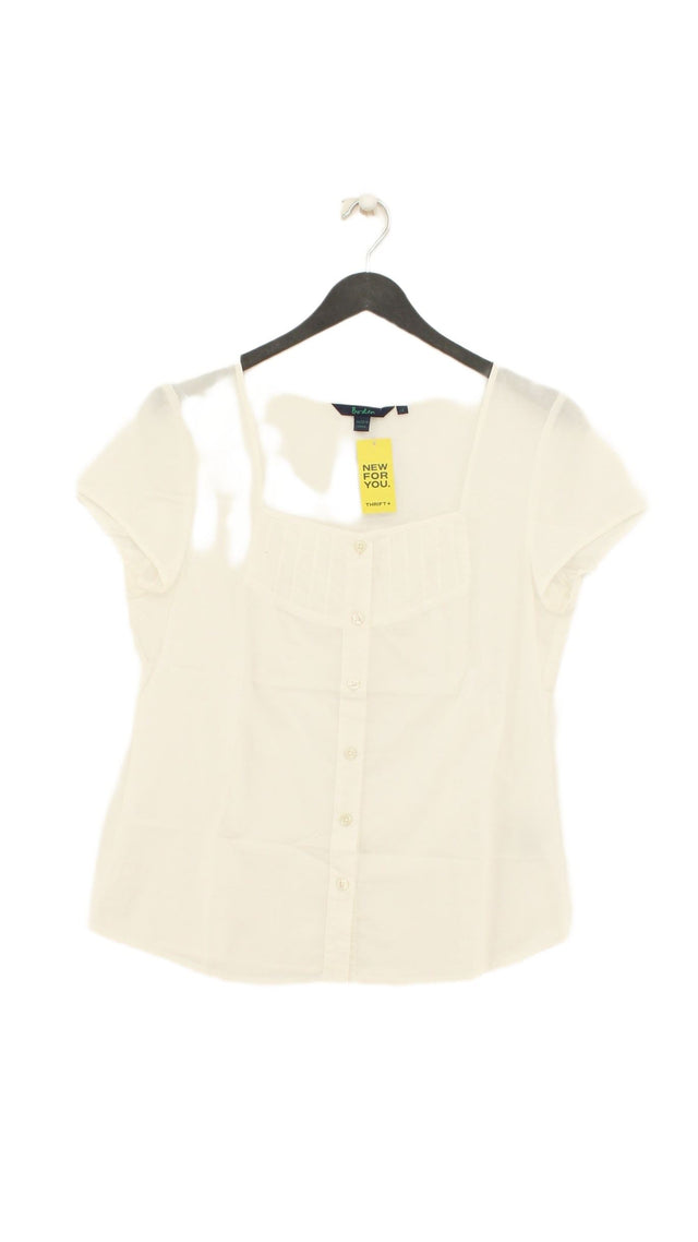 Boden Women's T-Shirt UK 12 White 100% Cotton