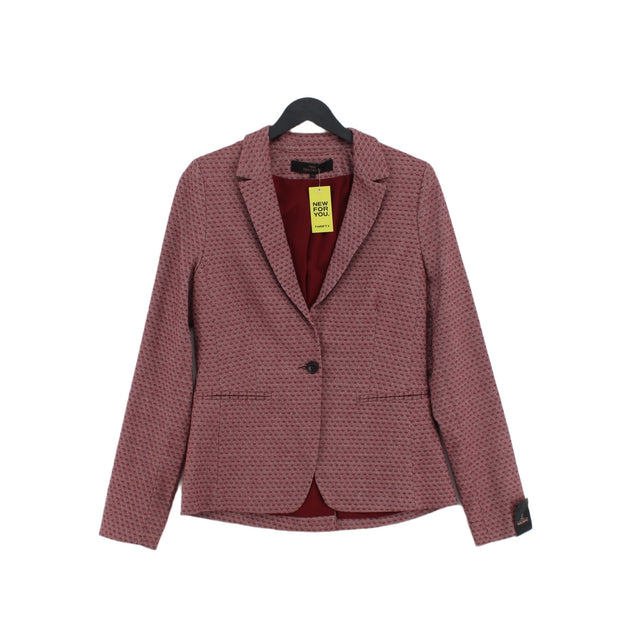 Next Women's Blazer UK 10 Red Cotton with Elastane, Polyester, Viscose