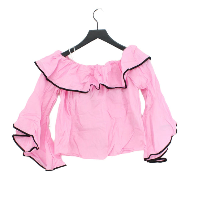 Zara Basic Women's Blouse XS Pink 100% Cotton