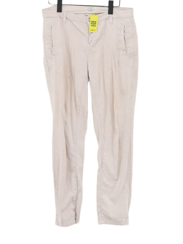 Selected Femme Women's Trousers UK 12 Cream 100% Cotton