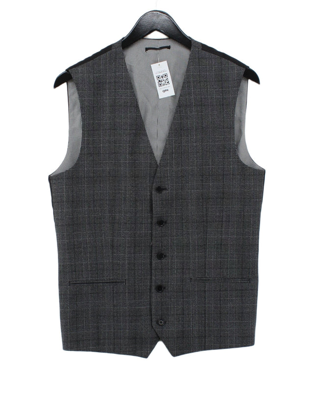 Next Men's Coat Chest: 40 in Grey Wool with Polyester