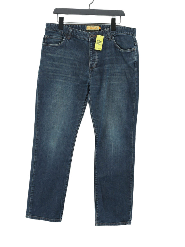 Next Men's Jeans W 36 in Blue Cotton with Elastane