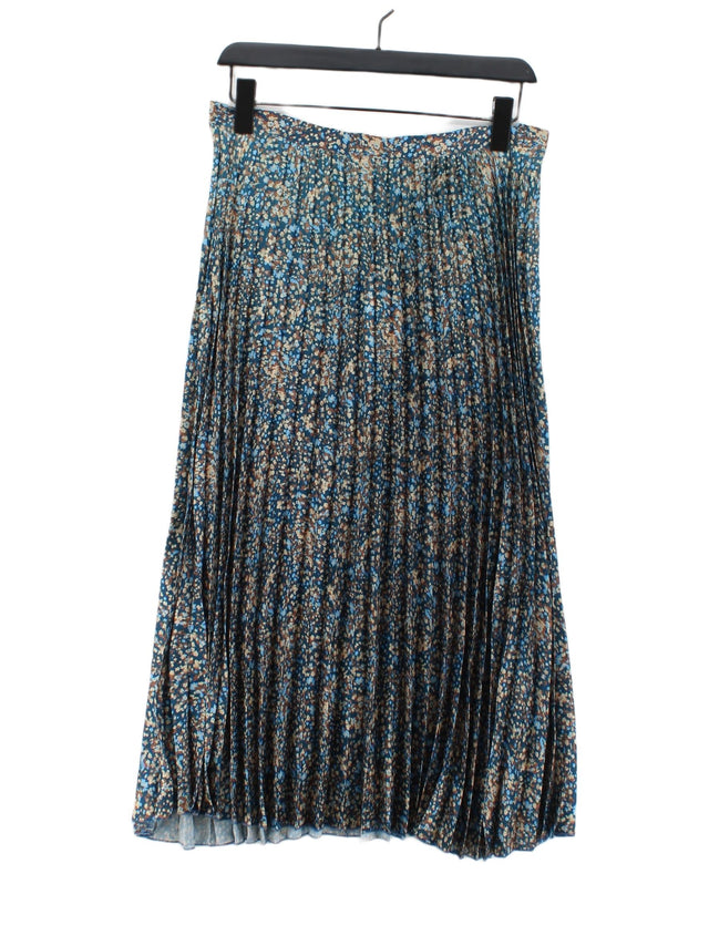 Vanessa Zani Women's Midi Skirt L Blue 100% Polyester