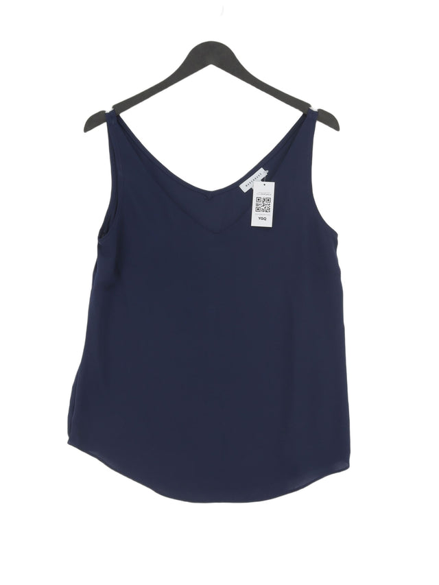 Warehouse Women's T-Shirt UK 10 Blue 100% Polyester