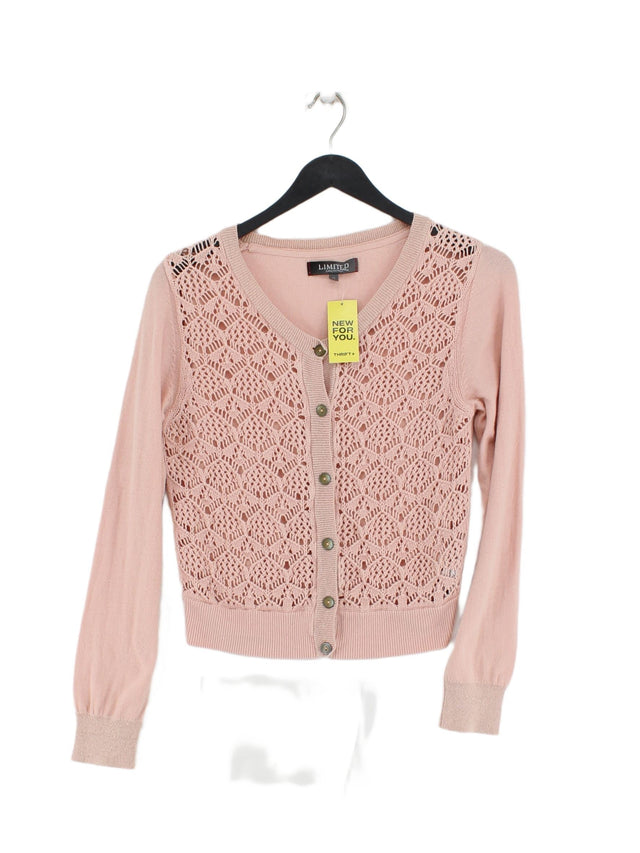 Limited Women's Cardigan UK 10 Pink 100% Cotton