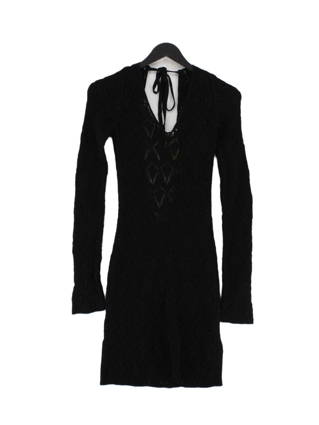 NA-KD Women's Midi Dress S Black Polyester with Cotton
