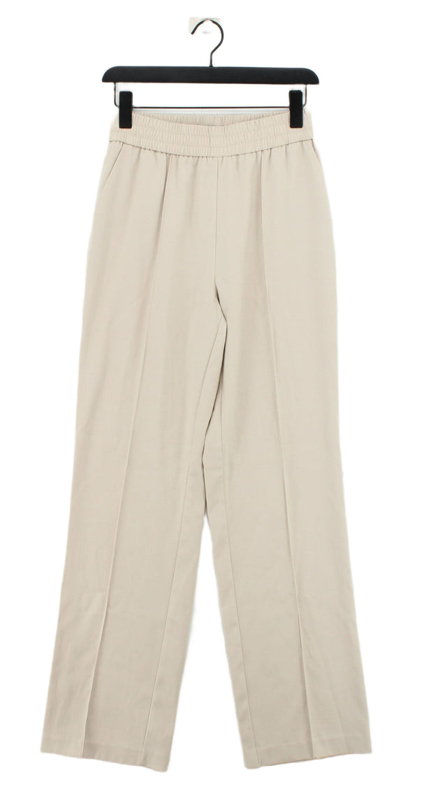 Reserved Women's Trousers S Cream Polyester with Elastane, Viscose