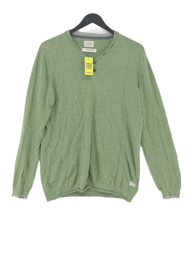 White Stuff Men's Jumper M Green Cotton with Cashmere