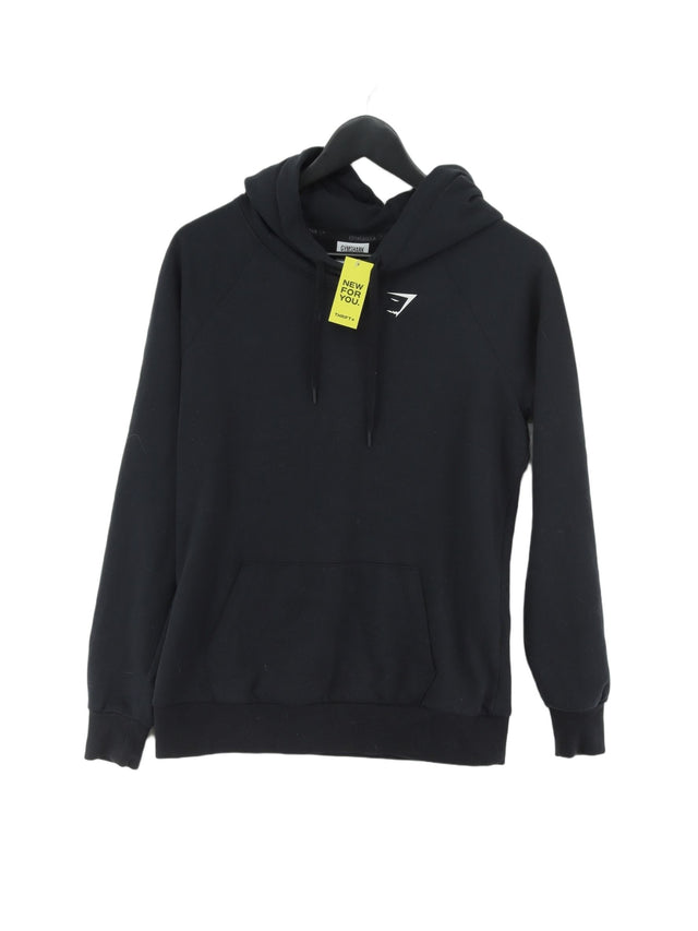 Gymshark Women's Hoodie S Black Cotton with Elastane, Polyester