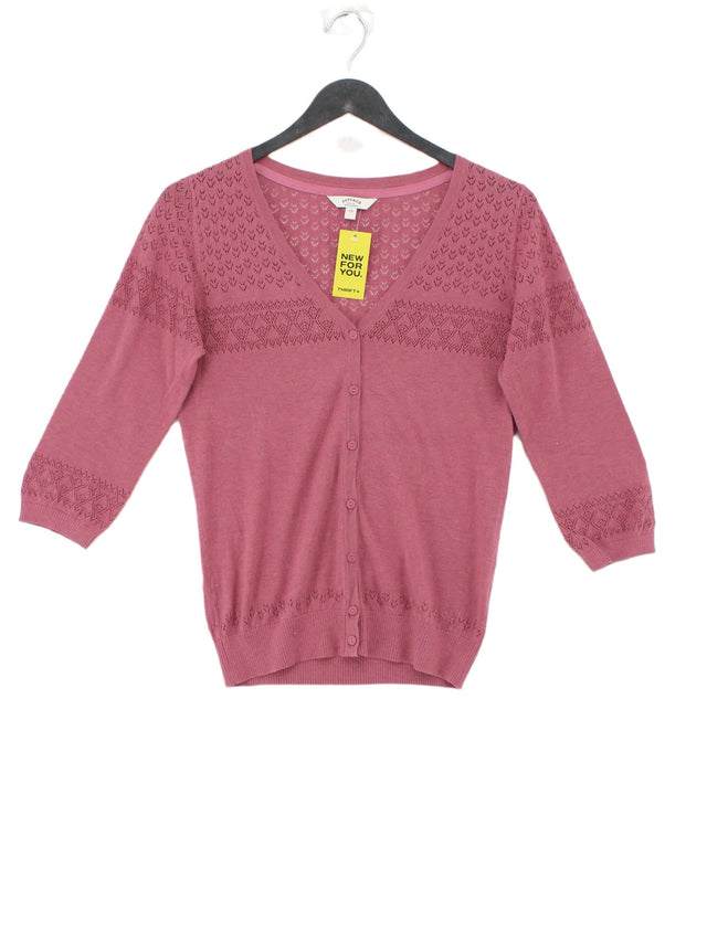 FatFace Women's Cardigan UK 10 Pink 100% Cotton