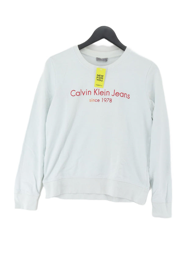 Calvin Klein Women's Jumper M White Cotton with Polyester