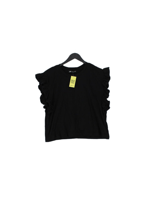 Zara Women's Top M Black 100% Cotton