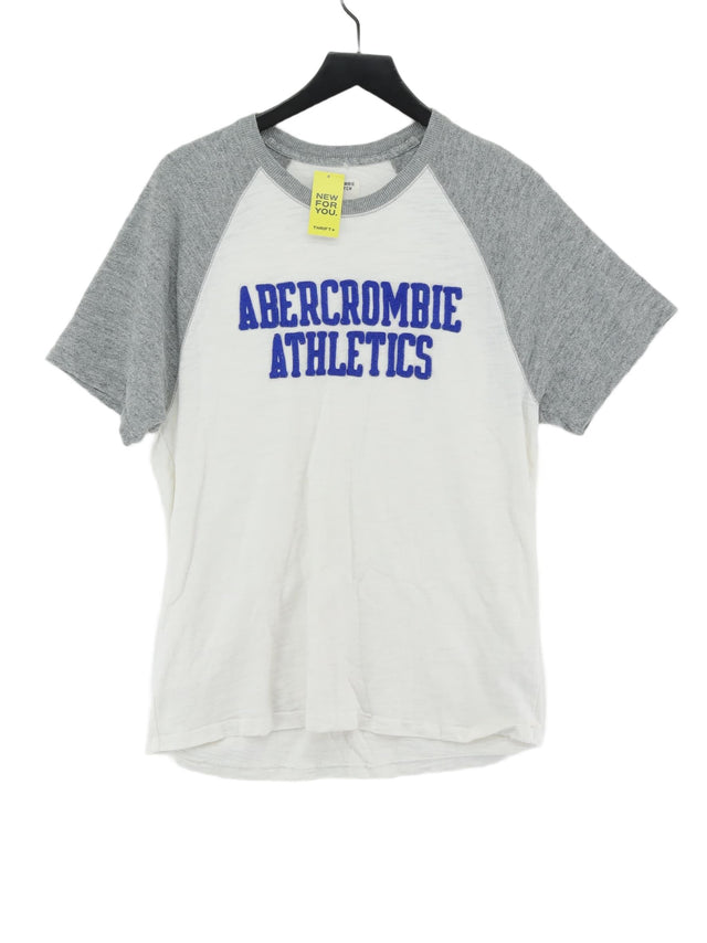 Abercrombie & Fitch Men's T-Shirt L White 100% Cotton