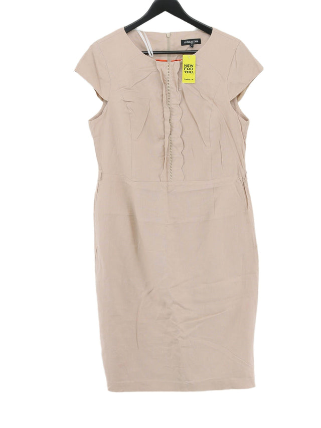 Debenhams Women's Midi Dress UK 14 Tan Viscose with Polyester