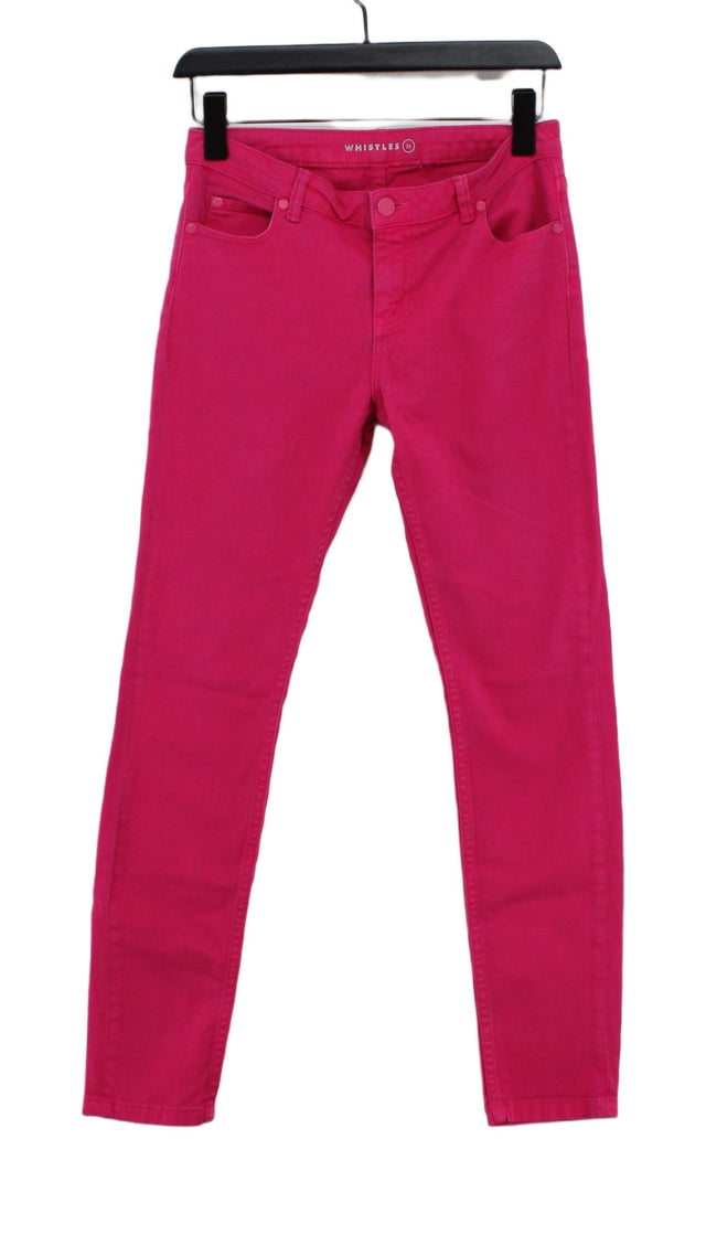 Whistles Women's Jeans W 26 in Pink Cotton with Elastane