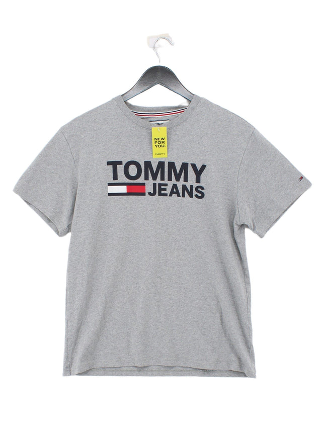 Tommy Jeans Men's T-Shirt M Grey 100% Cotton