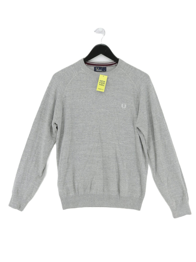 Fred Perry Men's Jumper M Grey 100% Cotton
