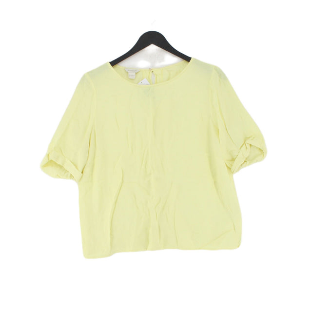 Monsoon Women's Blouse UK 12 Yellow 100% Viscose