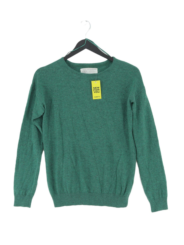 FatFace Women's Jumper UK 12 Green Wool with Cashmere, Nylon