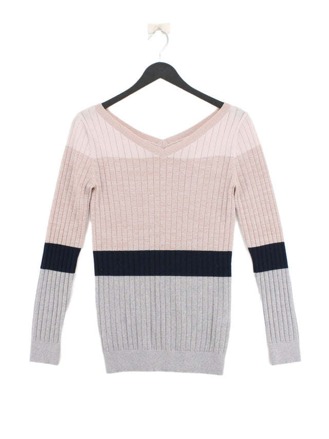 Reiss Women's Jumper S Pink Wool with Elastane, Nylon, Other, Polyester