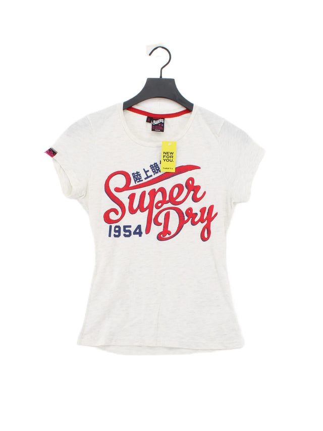 Superdry Women's T-Shirt S White Cotton with Polyester