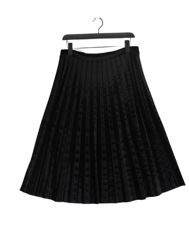 Next Women's Midi Skirt UK 16 Black Polyester with Elastane