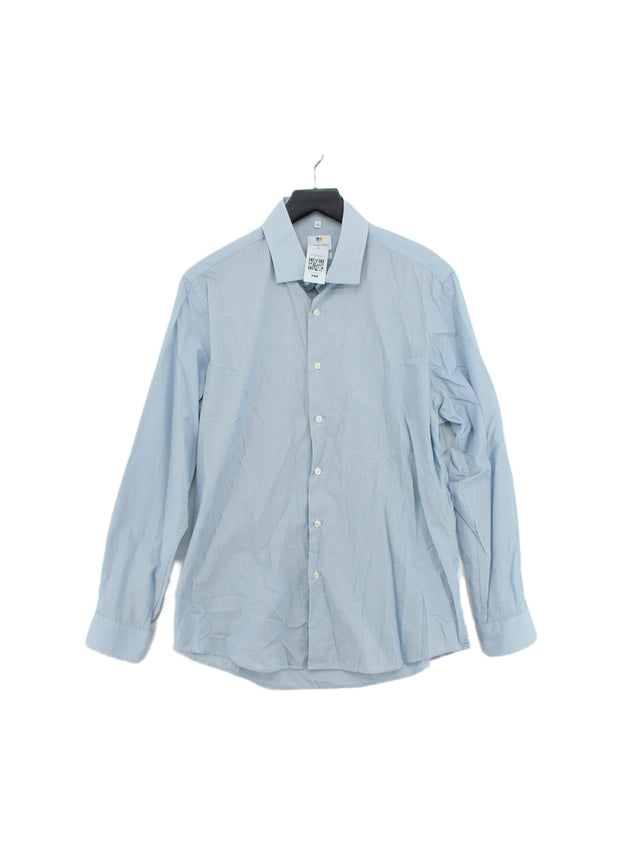 Richard James Men's Shirt Collar: 16.5 in Blue 100% Cotton