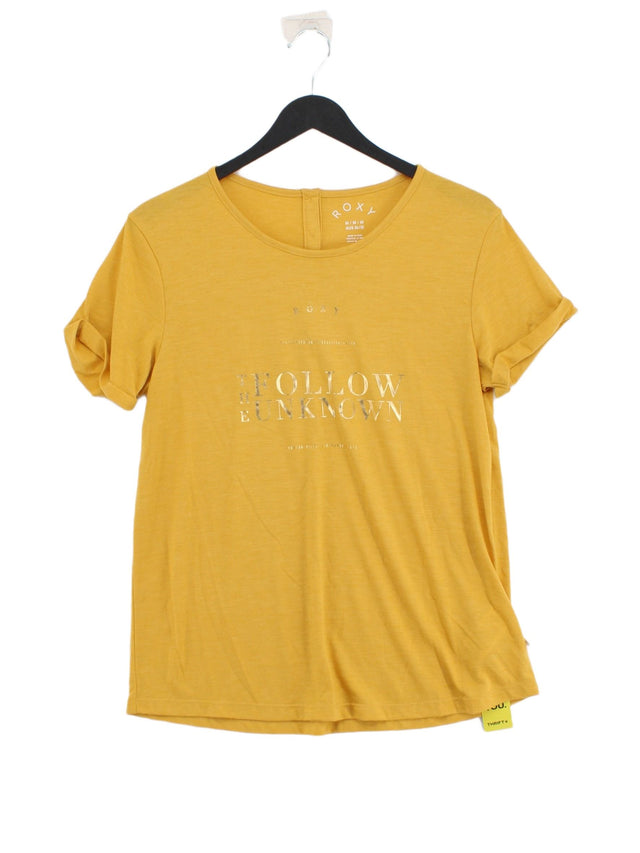 Roxy Women's T-Shirt M Orange Polyester with Viscose