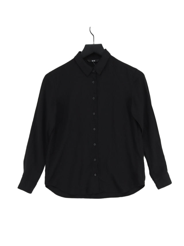 Uniqlo Women's Shirt XXS Black Viscose with Polyester