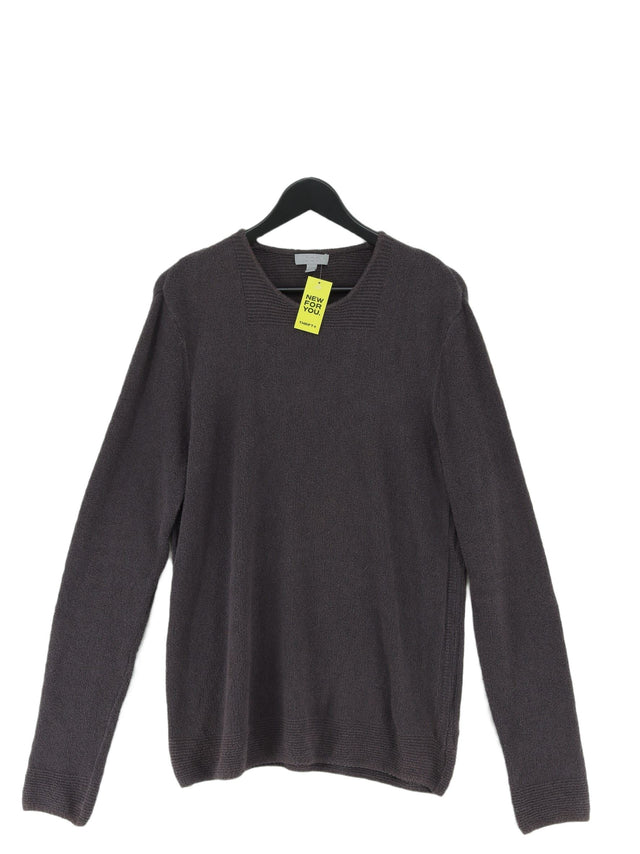 COS Men's Jumper L Grey Cotton with Polyamide