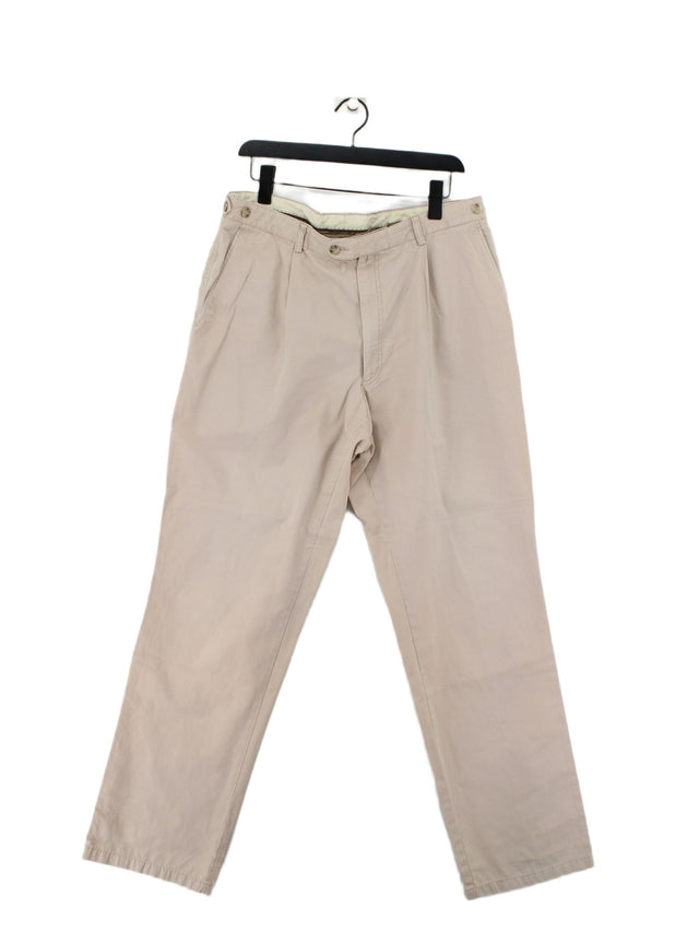 Austin Reed Men's Trousers W 38 in Cream 100% Cotton