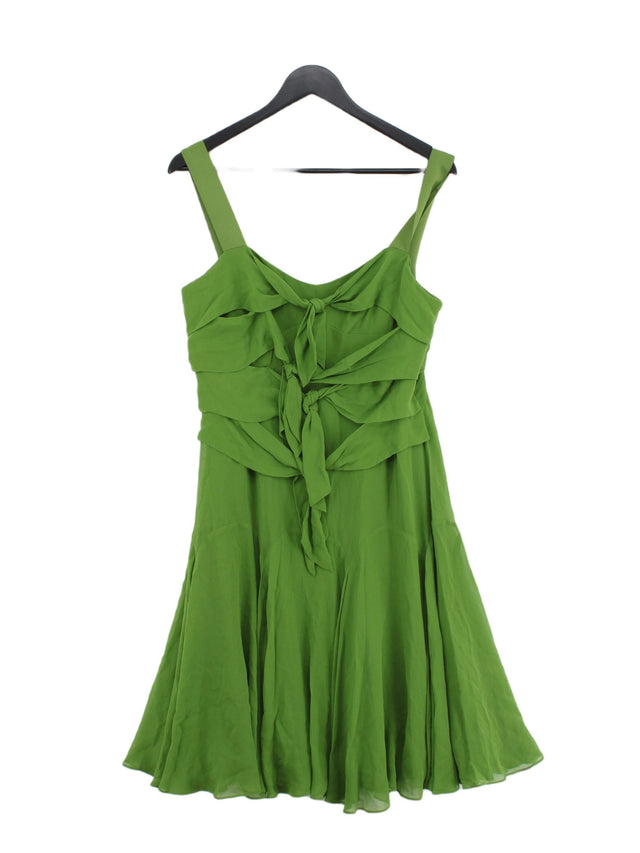Ted Baker Women's Midi Dress UK 14 Green Silk with Polyester