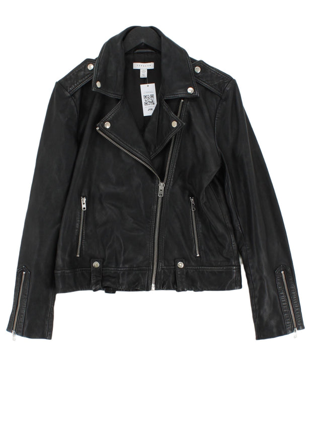 Topshop Women's Jacket UK 12 Black 100% Polyester