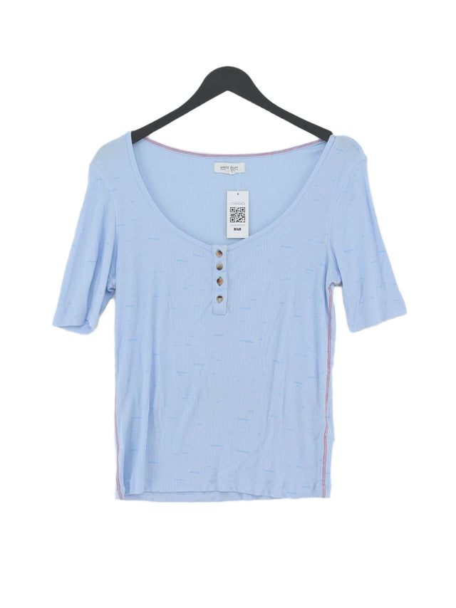 White Stuff Women's Top UK 12 Blue Cotton with Other